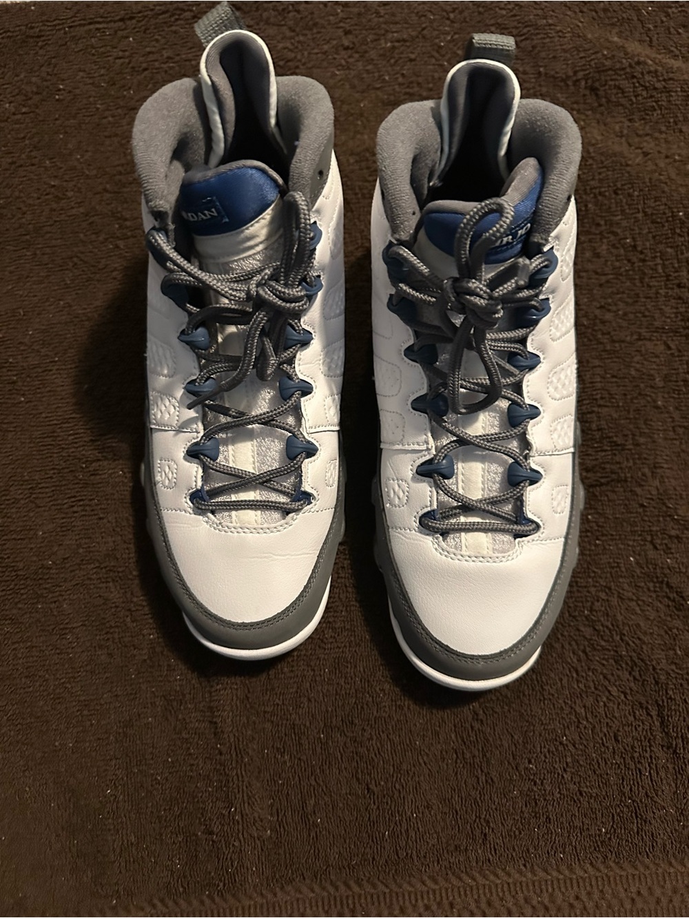 Jordan Kids White, Gray & Navy High-Top Sneakers